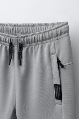 PANTAL?N FELPA INTERLOCK COMBINADO PIQU? / Gris perla - Zara фото 3