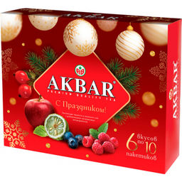 Набор Чайный Акбар подарочный 6 видов 105гр 10п*6