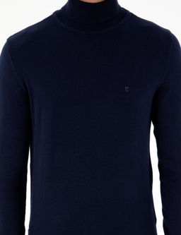 Lacivert Slim Fit Bal_k__ Yaka Basic Triko Kazak - Pierre cardin фото 6