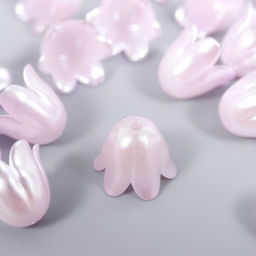 Цена за 2 шт. Бусины для творчества пластик «Цветок ландыша жемчужный» набор 40 шт. сиреневый 1×0.9×0.9 см