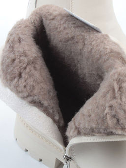 04-PAT177-2Z MILK Ботинки зимние женские (натуральная кожа, 100% шерсть)