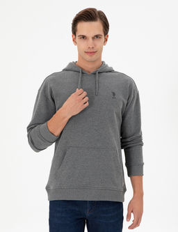 Мужской базовый свитшот антрацитовый меланж Неожиданная скидка в корзине