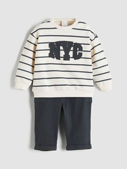 Nak??l? Erkek Bebek Sweatshirt ve Pantolon 2li