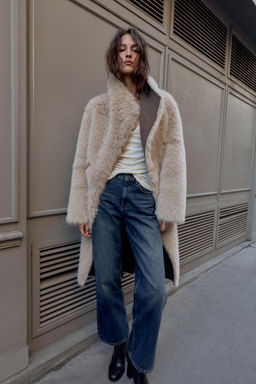 REVERSIBLE DOUBLE-FACED FAUX FUR COAT