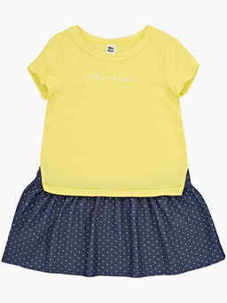 Платье для девочки 22-3017 желтый/горошек - Mini maxi фото 3