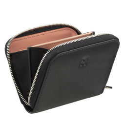 Итальянский кожаный кошелек для карт DuDu серии Hokkaido | черно-розовый - Dudubags фото 4