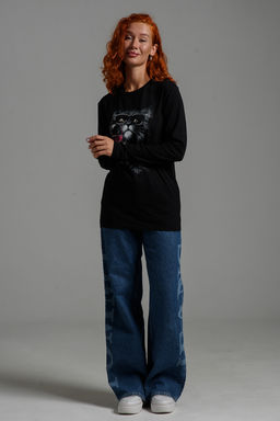 8541 Футболка с длинным рукавом женская