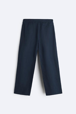 100% LINEN JOGGER WAIST TROUSERS - Zara фото 7