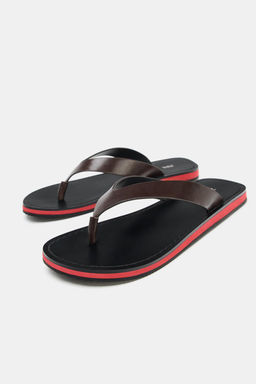 FLAT LEATHER SANDALS - Zara фото 3