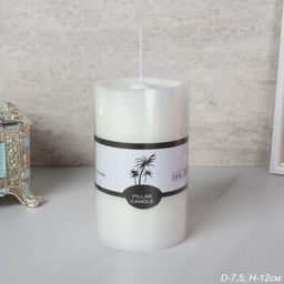 Свеча столбик белая 12 см / ZH-049 /уп 36/*