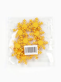 Цена за 2 шт. Декор новогодний Снежинка, золотой, 3?3 см, набор 10 шт.