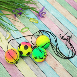 Цена за 12 шт. Мяч детский мягкий «Попрыгун», 4 см, на резинке