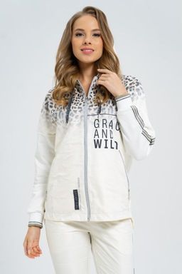 Толстовка из футера комбинированного с принтованной плащевой тканью - А+б коллекция фото 3