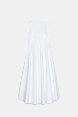 VESTIDO MIDI GABARDINA VOLUMEN / Blanco - Zara фото 3