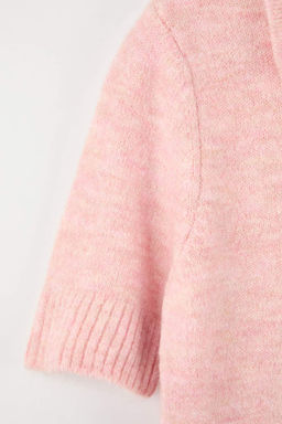 Pembe Polo Yaka Yumusak Dokulu Tas Dugme Detayl? Triko Bluz TWOSS26BZ00311