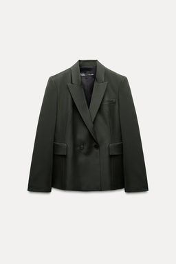 ZW COLLECTION DOUBLE-BREASTED WOOL BLEND BLAZER - Zara фото 4