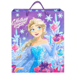 Пакет подарочный новогодний, 23×27×11.5 см, упаковка, Холодное сердце