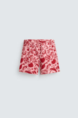 MID-LENGTH FRUIT PRINT SWIMMING TRUNKS - Zara фото 8