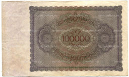 Банкнота 100000 марок 1923 года Германия