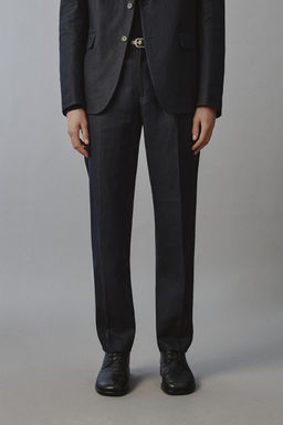 PANTAL?N TRAJE 100% LINO / Marino - Zara фото 2