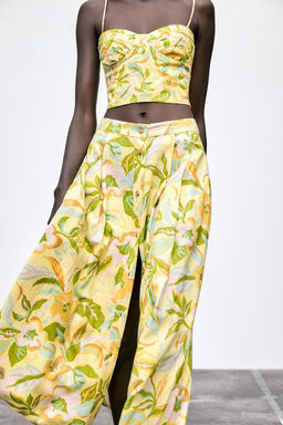 PRINTED LINEN BLEND SKIRT - Zara фото 2