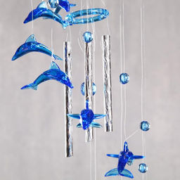 Музыка ветра «Дельфин», пластик, 4 трубочки и 11 фигурок