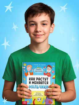 Энциклопедия в твёрдом переплёте "Как растут и меняются мальчики", 72 страницы