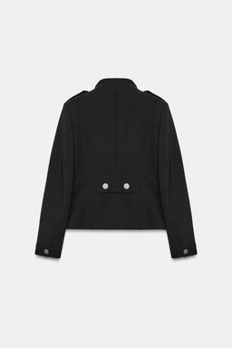 CHAQUETA ENTALLADA BOTONES HOMBRERAS / Negro