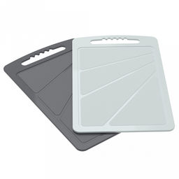 Доска разделочная пластмассовая, набор 2шт, 32х20х5см, серый, графит (Россия)