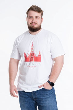Футболка с принтом П124050к белый