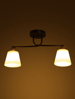 Люстра 12197/2, 2хE27, 40 Вт, чёрный/белый