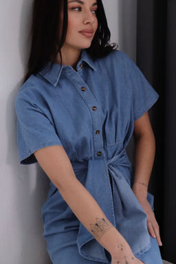 12147 Платье-рубашка джинсовое - Martichelli фото 20