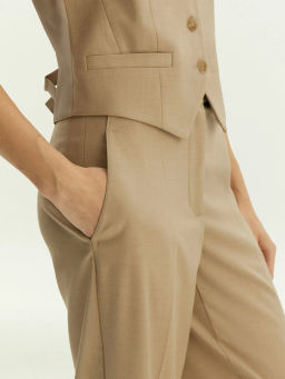 Брюки зауженного кроя из костюмной шерсти, D397/ant - Emka фото 3