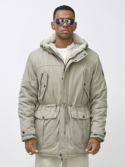 Парка мужская зимняя удлиненная с мехом бежевого цвета 2606B - Mtforce фото 8