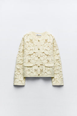 MACRAME KNIT CARDIGAN - Zara фото 4