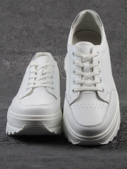 03-YC282-1 WHITE Кроссовки женские (натуральная кожа)