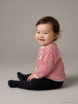 Bisiklet Yaka Minnie Mouse Bask?l? K?z Bebek Sweatshirt ve Tayt