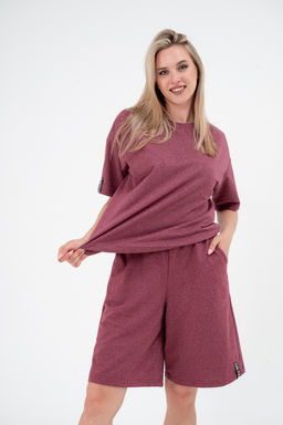 Костюм из футера унисекс бордо-меланж - Амадэль фото 6