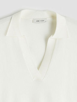 Polo Yaka Oversize Kad?n Triko Kazak