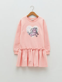 Bisiklet Yaka ?ift Y?nl? Payetli Uzun Kollu K?z ?ocuk Elbise - Waikiki фото 2