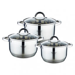 Набор посуды нерж ZEIDAN 6 пр (4,1л, 5,2л, 6,7л) с крыш, арт. Z-50626
