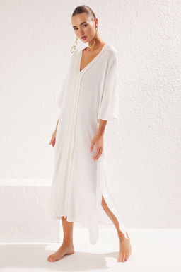 TRENDYOLMILLA Siyah Maxi Dokuma Plaj Elbisesi TBESS25EL00013  фото 2