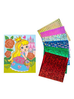 Набор для творчества. Аппликация фольгой "Принцесса" размер 138х165 мм (конверт, 6 цв)