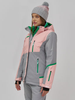 Гоннолыжная куртка женская зимняя персикового цвета 709P - Chunmai фото 2