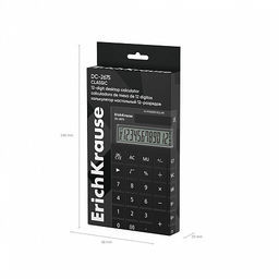 АКЦИЯ Цена за 1 шт. Калькулятор настольный 12-разрядов ErichKrause DC-2675 Classic, черный (в коробке по 1 шт.)  фото 6