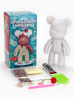 Алмазная мозаика на фигурке Медведь - пироженка