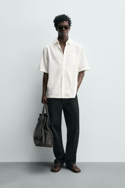 CAMISA JACQUARD ESTRUCTURA / Blanco