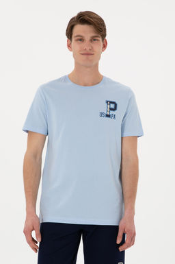 Erkek Bisiklet Yaka A__k Mavi Ti__rt Sepette S_rpriz _ndirim