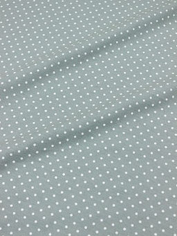 Теплый хлопок Белый горох (2мм) цв.винтажная мята, ш.1.47м, хлопок-100%, 150гр/м.кв