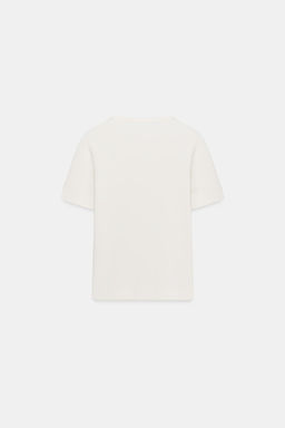 CAMISETA RIB BOTONES / blanco - Zara фото 5